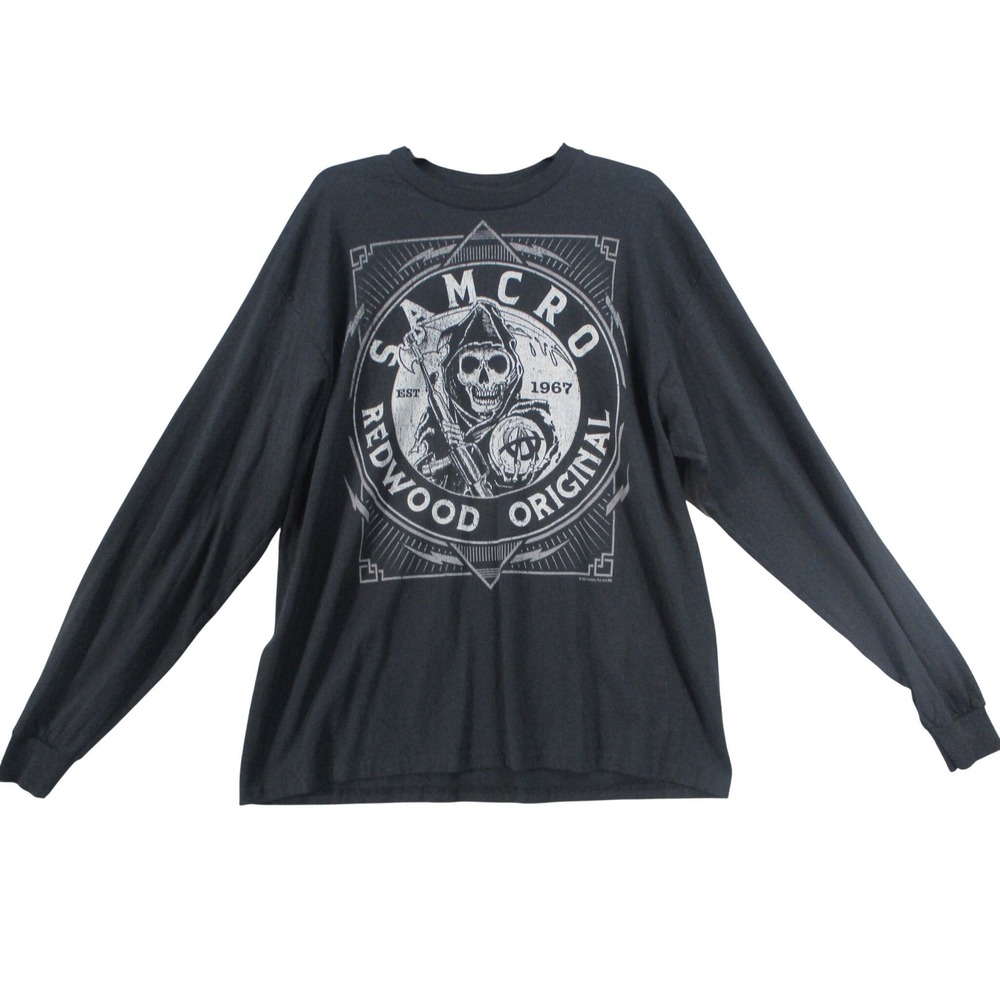 Sons of Anarchy SAMCRO Redwood Original Long‎ Sleeve Graphic Tee Black 6162